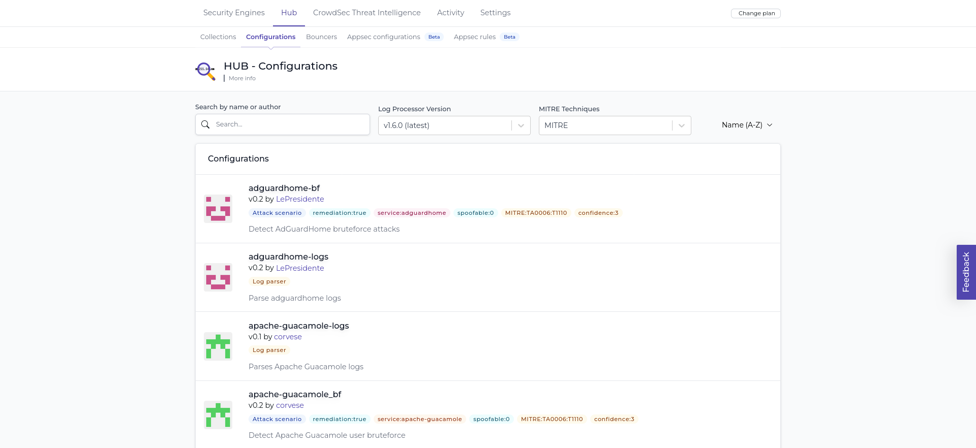 CrowdSec configurations