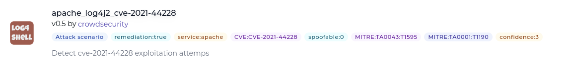 CrowdSec apache_log4j2_cve-2021-44228